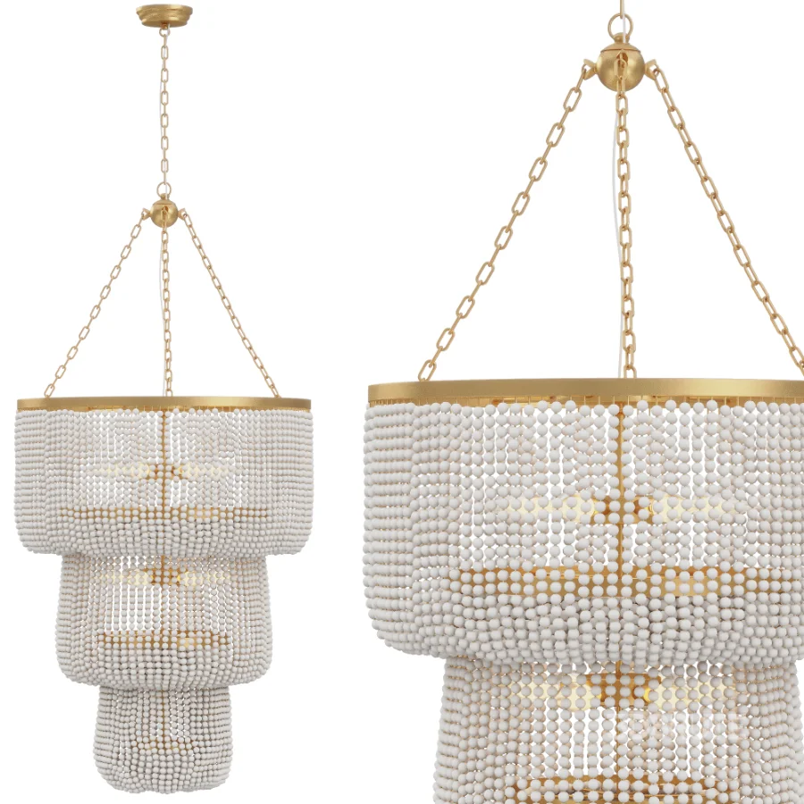 Amanda Light Beaded Tiered Chandelier Image 1