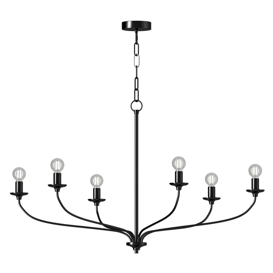 Oriana 6 Light Chandelier 40 Matte Brass Image 2