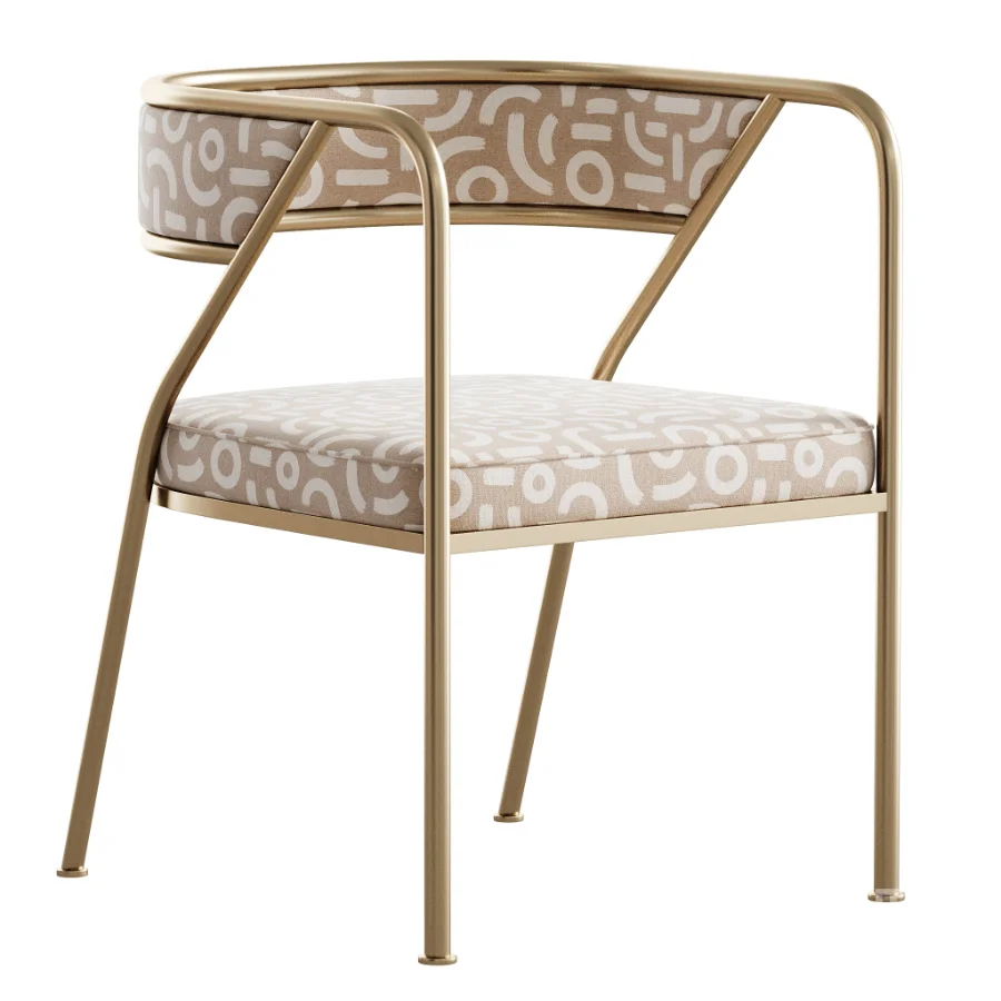 Dining Room Glam Chair Gold Legs Velvet Arm Chair Image 2