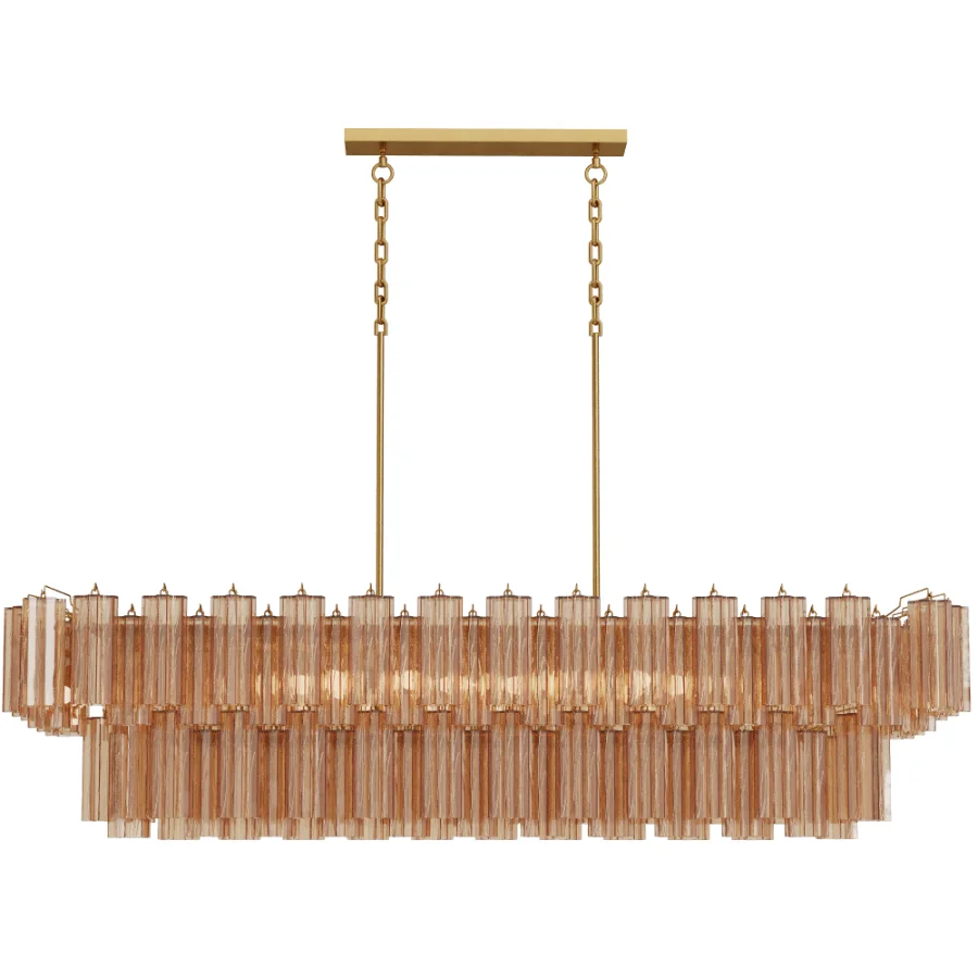 Addis Brass Linear Chandelier Image 5