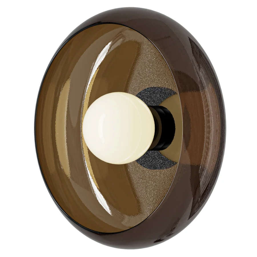 Alistair Retro Glass Bowl Shaped Wall Sconce Image 4
