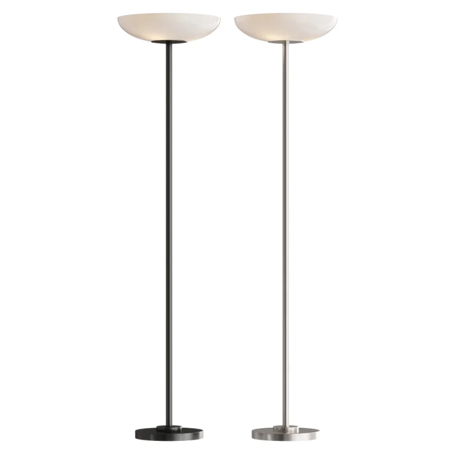 Possini Euro Nickel Light Blaster Torchiere Lamp Image 1