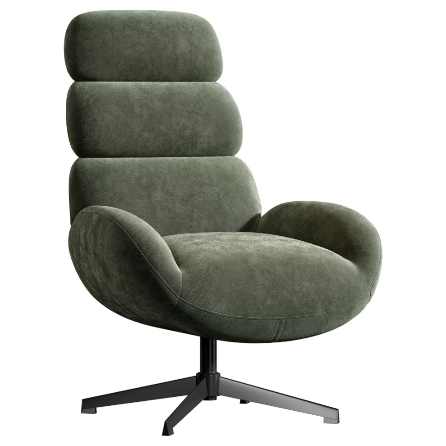Kessen Velour Cream Swivel Chair Image 6