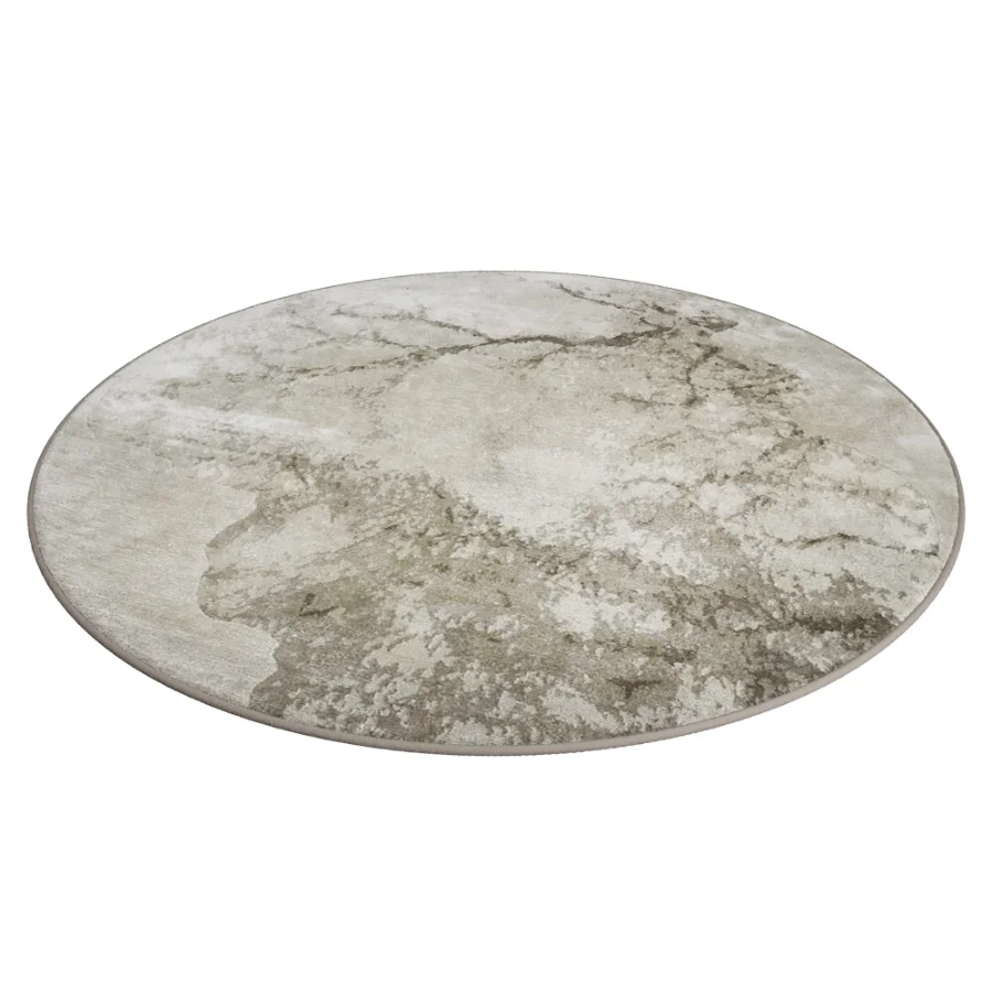 GD Silver Marble Round Rug Image 2