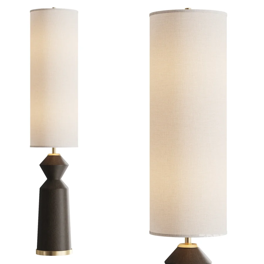 Possini Euro Taboo Faux Wood Floor Lamp Image 1