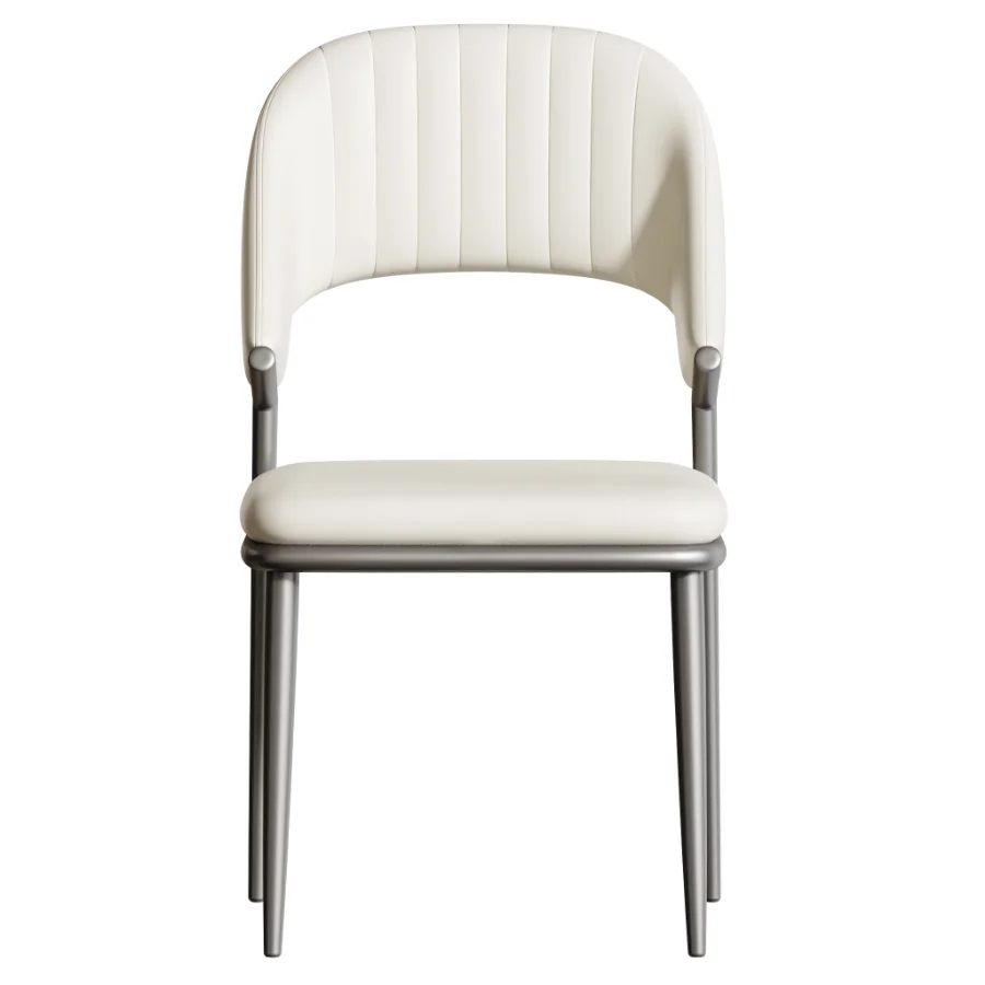 Contemporary Low Back Faux Leather Dining Chair Image 3