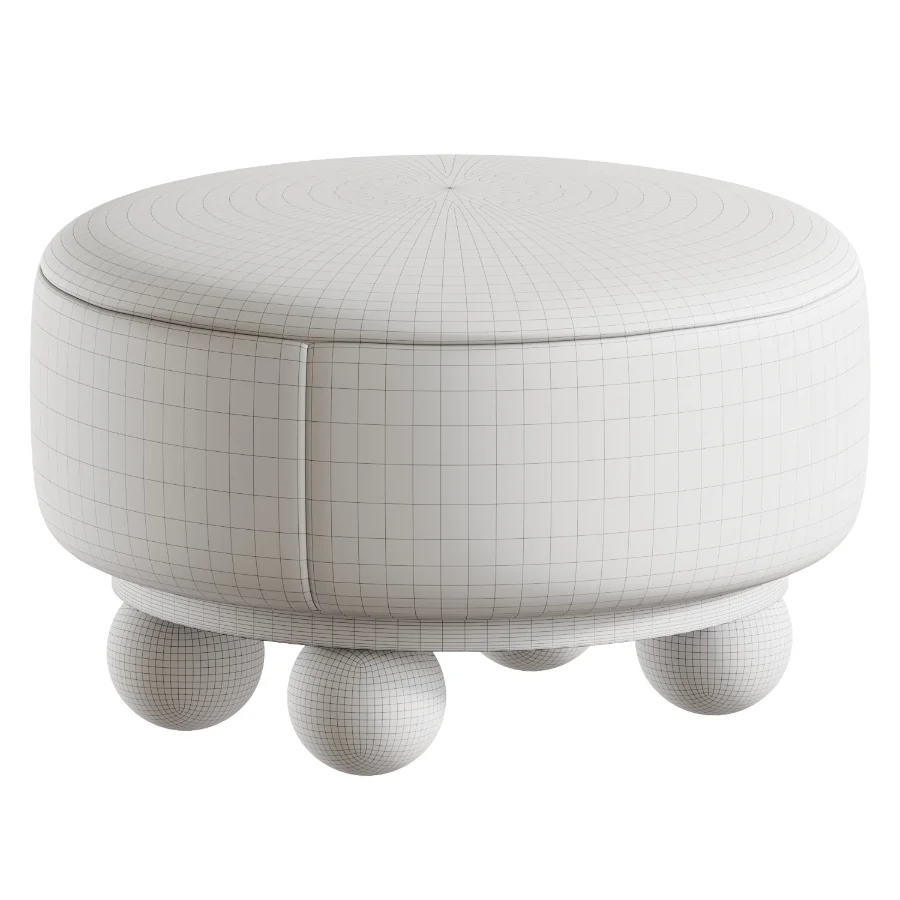 Form of Inspiration Pouf with Round Legs Image 5