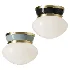 Piper Flush Mount 12 Satin Brass and Aquaverde - Thumbnail 1
