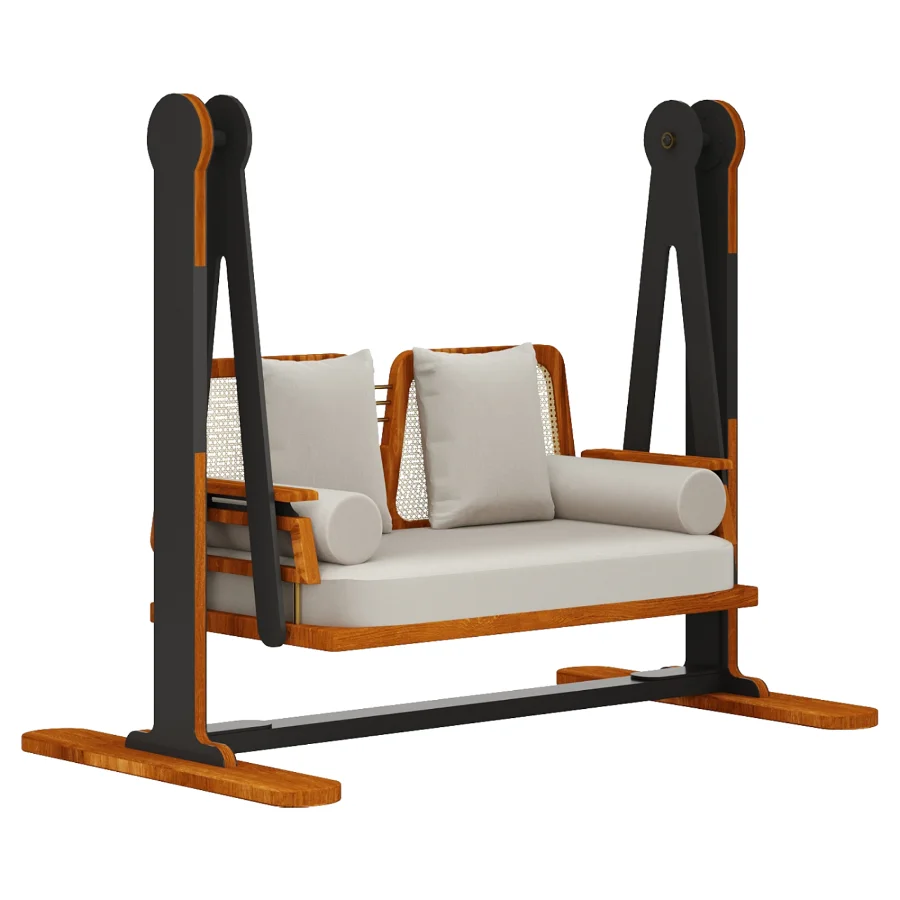 Shashwat 2 Seater Sheesham Wood Cane Swing Chair Image 6