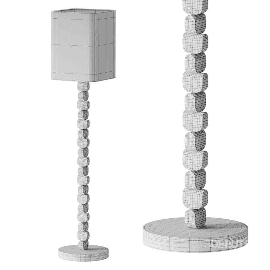 Vintage Wooden Floor Lamp Image 9