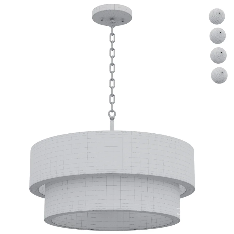 Kalini Double Drum Convertible Chandelier Image 7