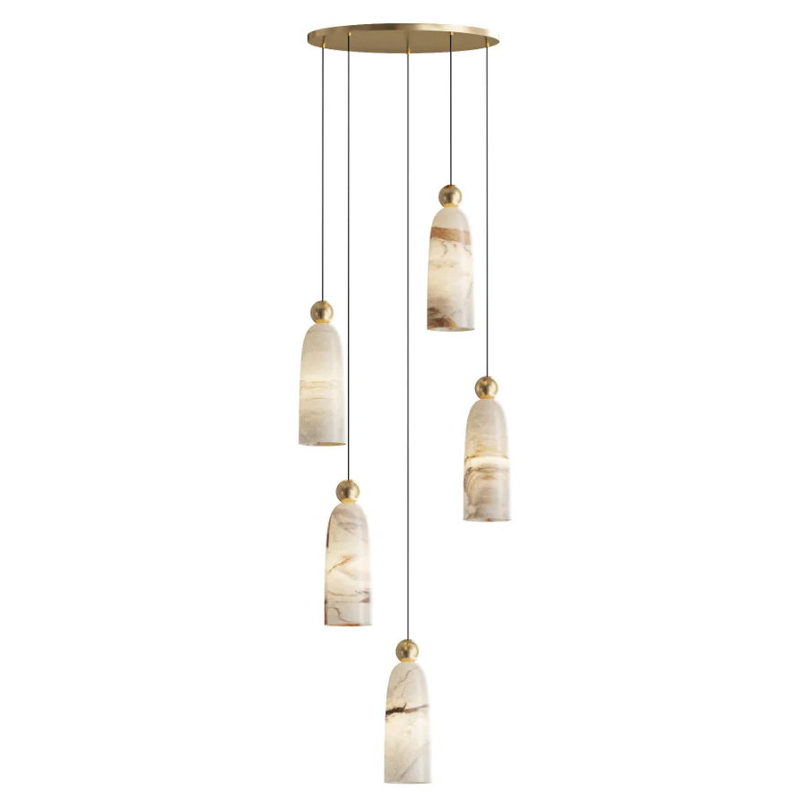 Figure Alabaster Pendant Lamp 5 heads Image 1