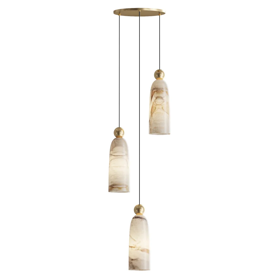 Figure Alabaster Pendant Lamp 3 heads Image 2