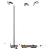 Adjustable metal floor lamp - Thumbnail 2