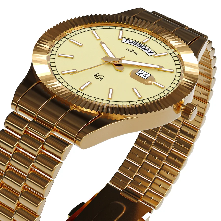 Maxima GOLD Men Gold Dial Analogue Watch Image 4