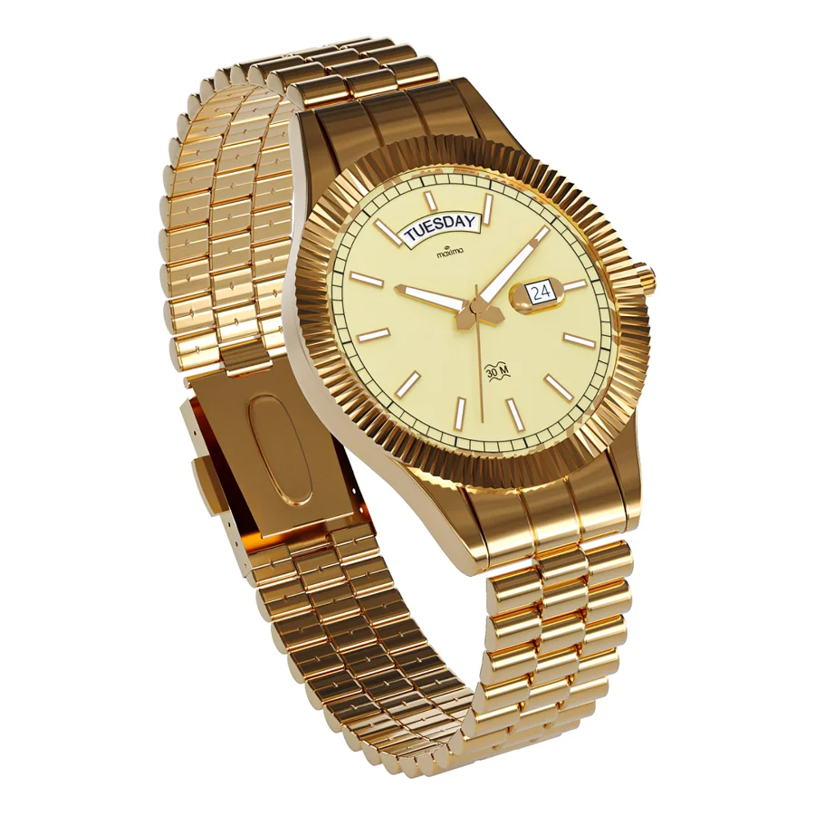 Maxima GOLD Men Gold Dial Analogue Watch Image 8