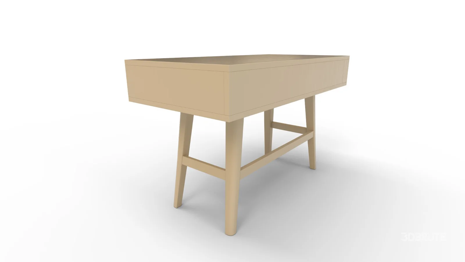Two Drawer Cane Desk in Brown Wood Image 9
