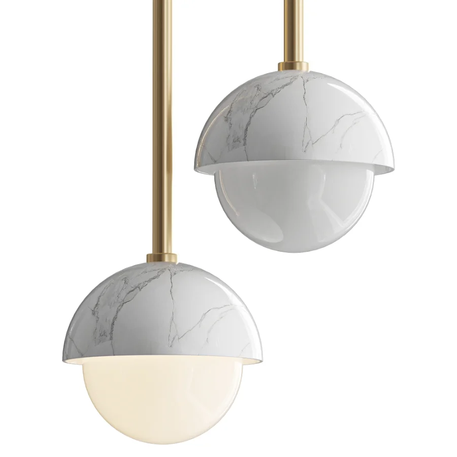 Polaris White Marble Pendant Lamp Image 1