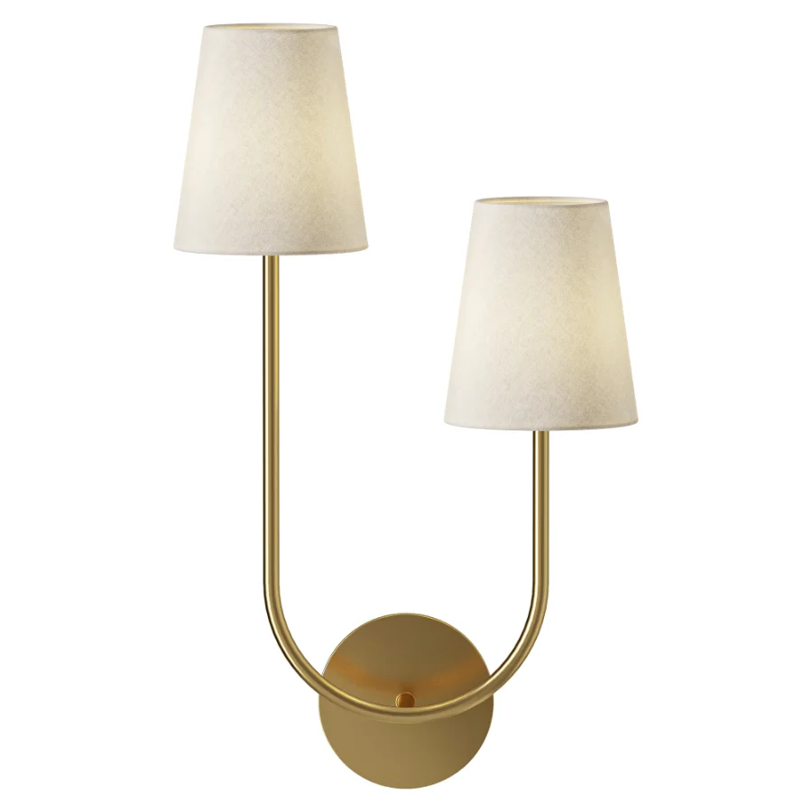 Greta Double Wall Sconce Satin Brass Image 2