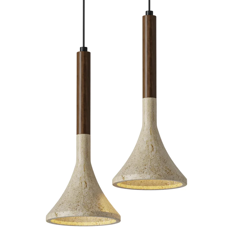 Aplomb Japandi Travertine Pendant Lamp Image 1
