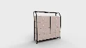 Dresser for Bedroom with Shelves Faux Leather - Thumbnail 3
