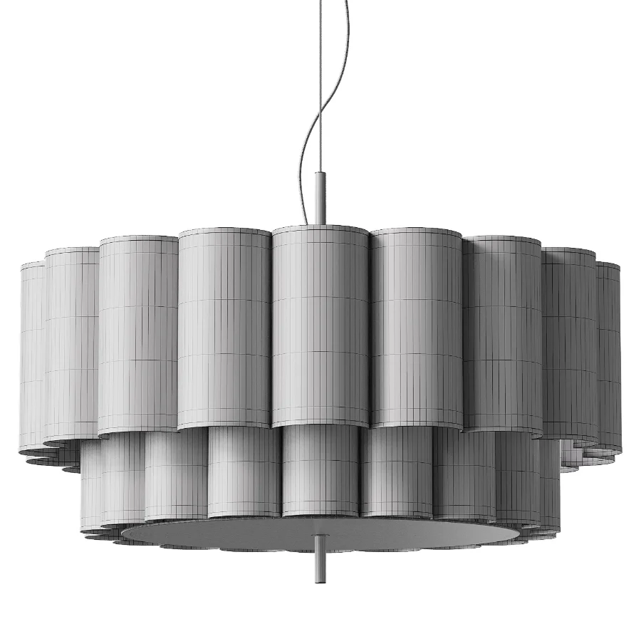Japanese Natural Fabric Wabi Sabi Chandelier Image 6