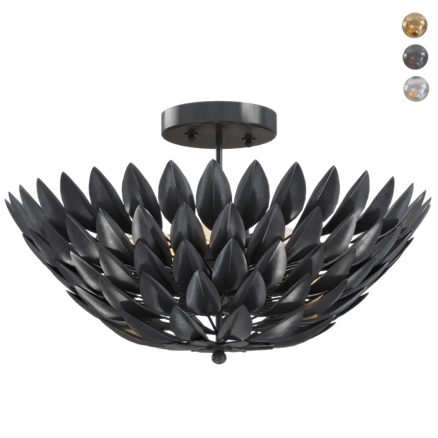 Olive Leaf Semi-Flush Ceiling Light Image 1