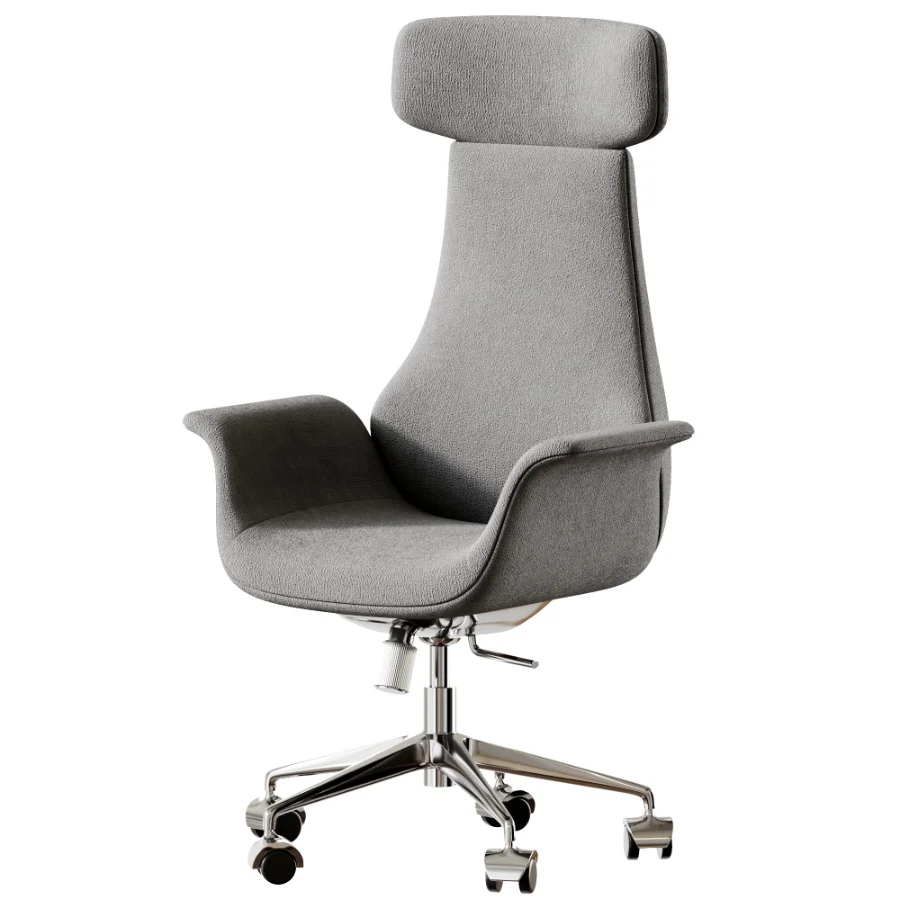 Height Brown Leather Office Chair Image 5