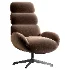Kessen Velour Cream Swivel Chair - Thumbnail 4