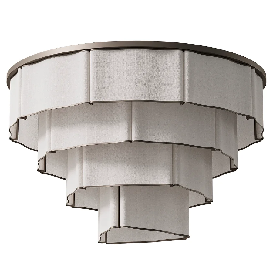 Modern Flush Mounted Chandelier Image 2