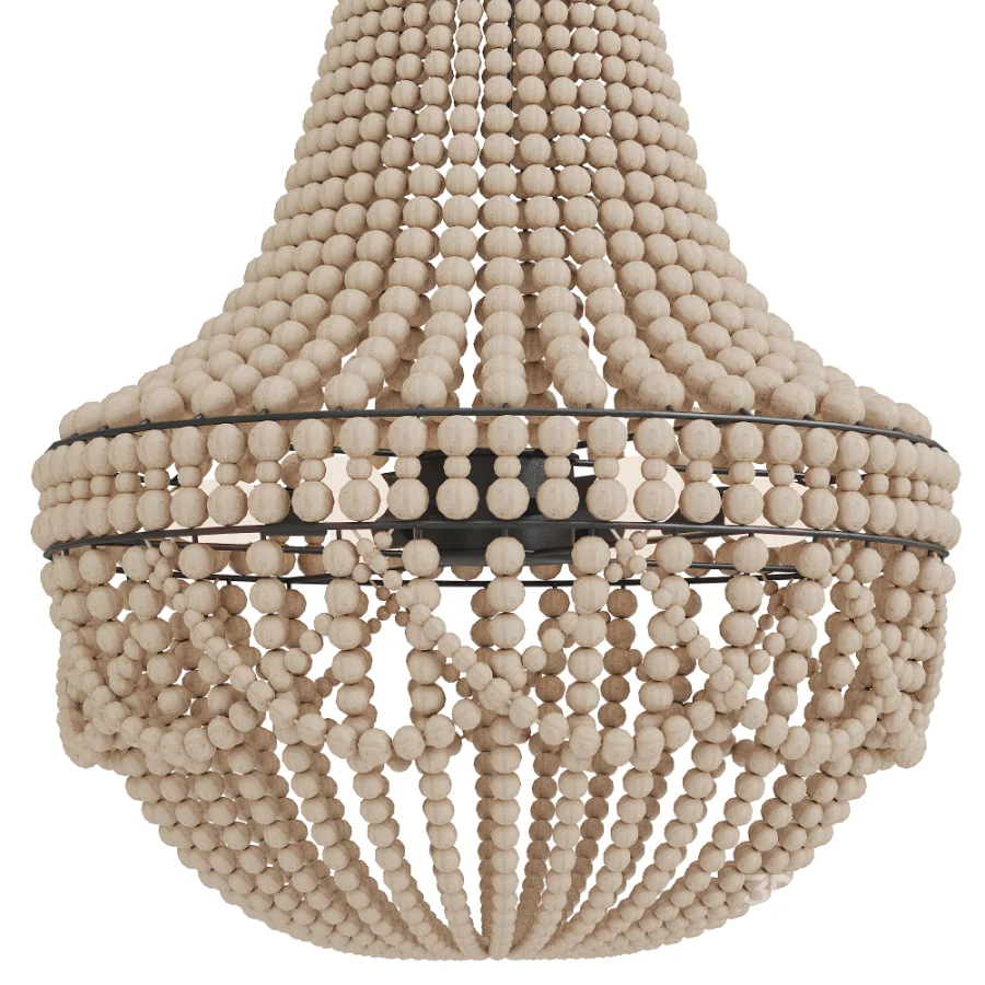 Wood Beaded Chandelier Image 4