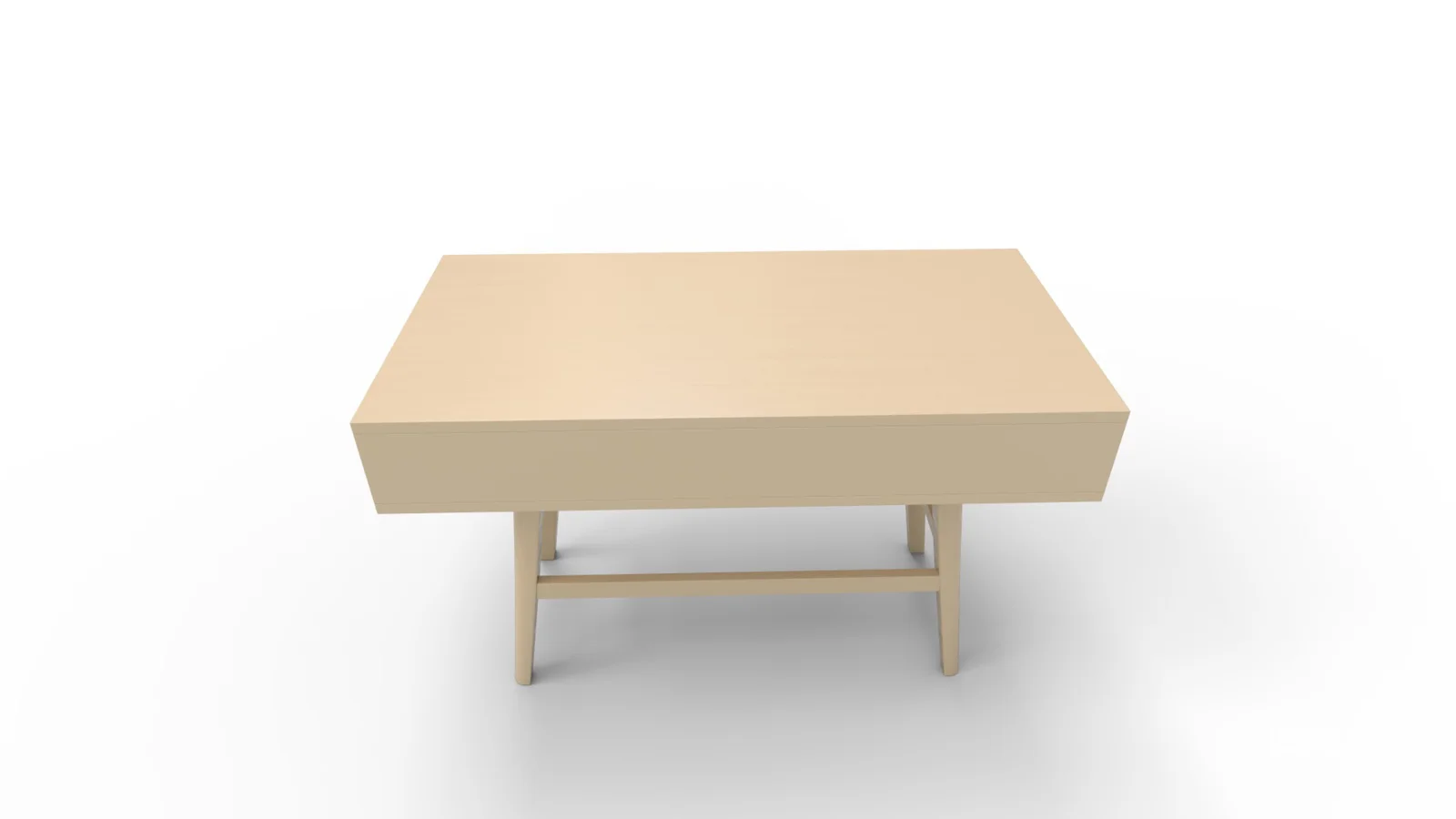 Two Drawer Cane Desk in Brown Wood Image 1