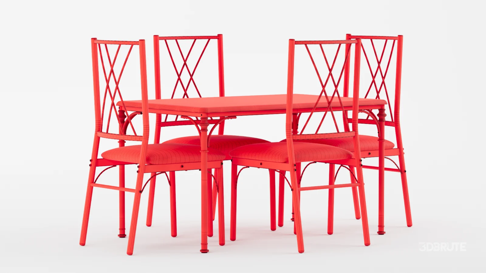 Kitchen Table and Chairs for 4 with Padded Seats Image 10