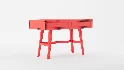 Two Drawer Cane Desk in Brown Wood - Thumbnail 8
