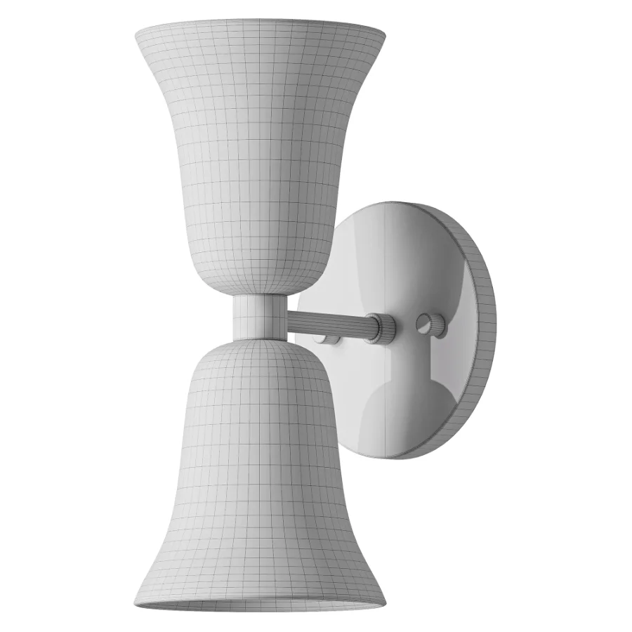 Brass Hourglass Sconce with Stone Shades Image 2