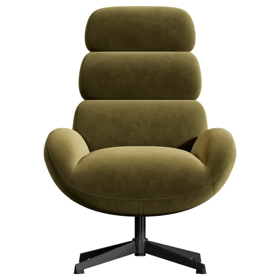 Kessen Velour Cream Swivel Chair Image 2