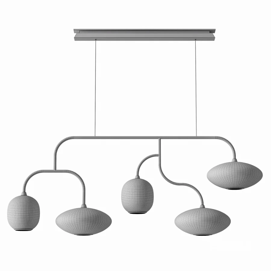 Olev Astrelle Blown Glass 5 Sphere Pendant Lamp Image 2