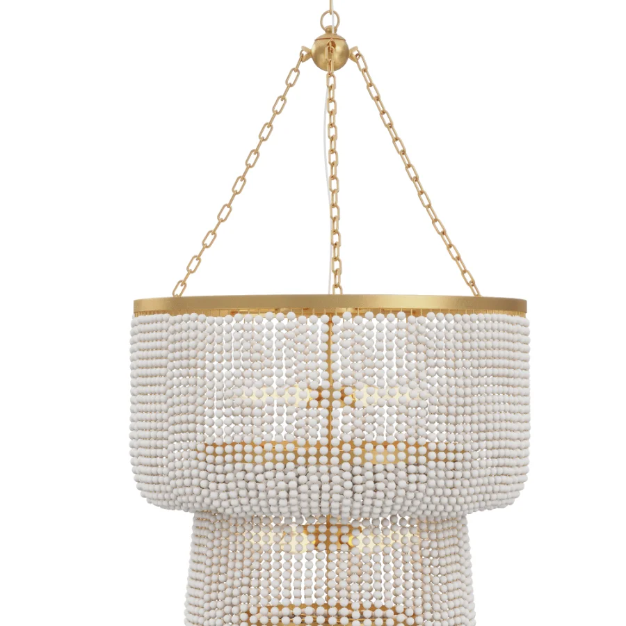 Amanda Light Beaded Tiered Chandelier Image 3