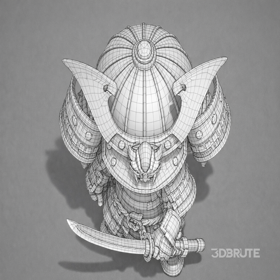 Chibi Samurai Warrior – Stylized Japanese Armor Image 11