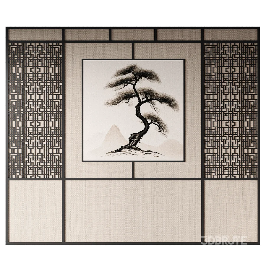 Japanese Zen Wall Panel Image 2