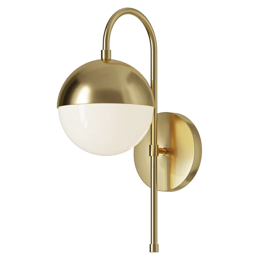 Powell Wall Sconce with Hooded White Globe Image 2