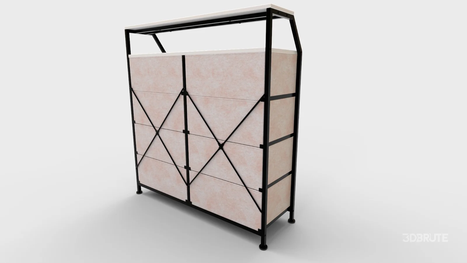 Dresser for Bedroom with Shelves Faux Leather Image 5