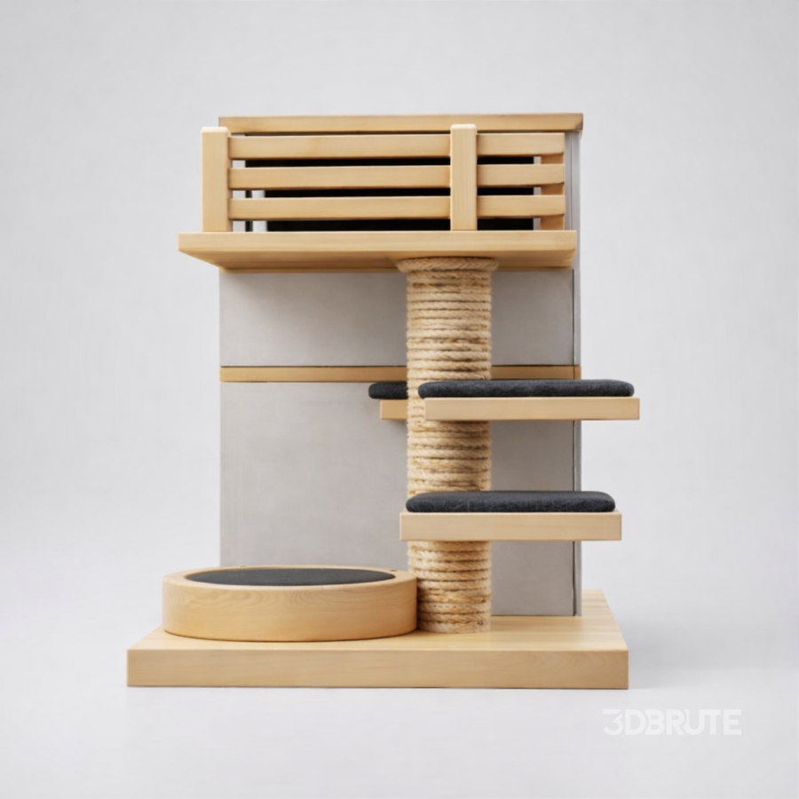Modern Cat Tree House Image 4