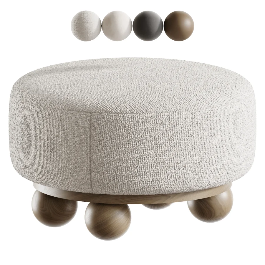 Form of Inspiration Pouf with Round Legs Image 4