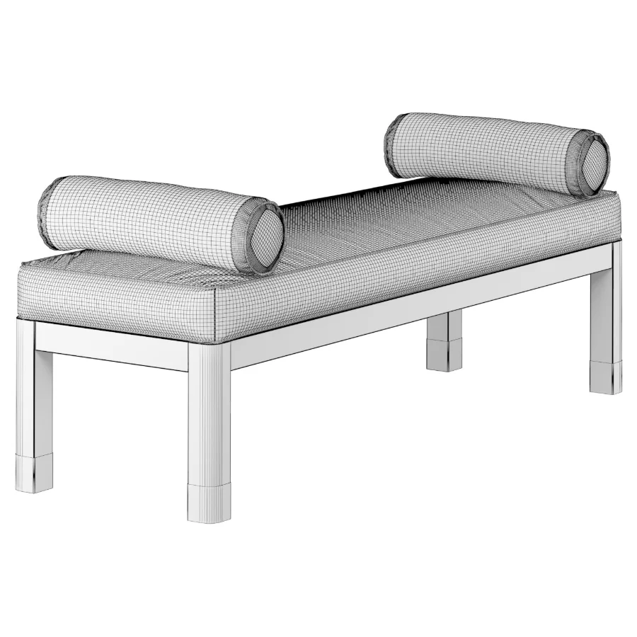 Modern Velvet Bench with Gold Details Image 4