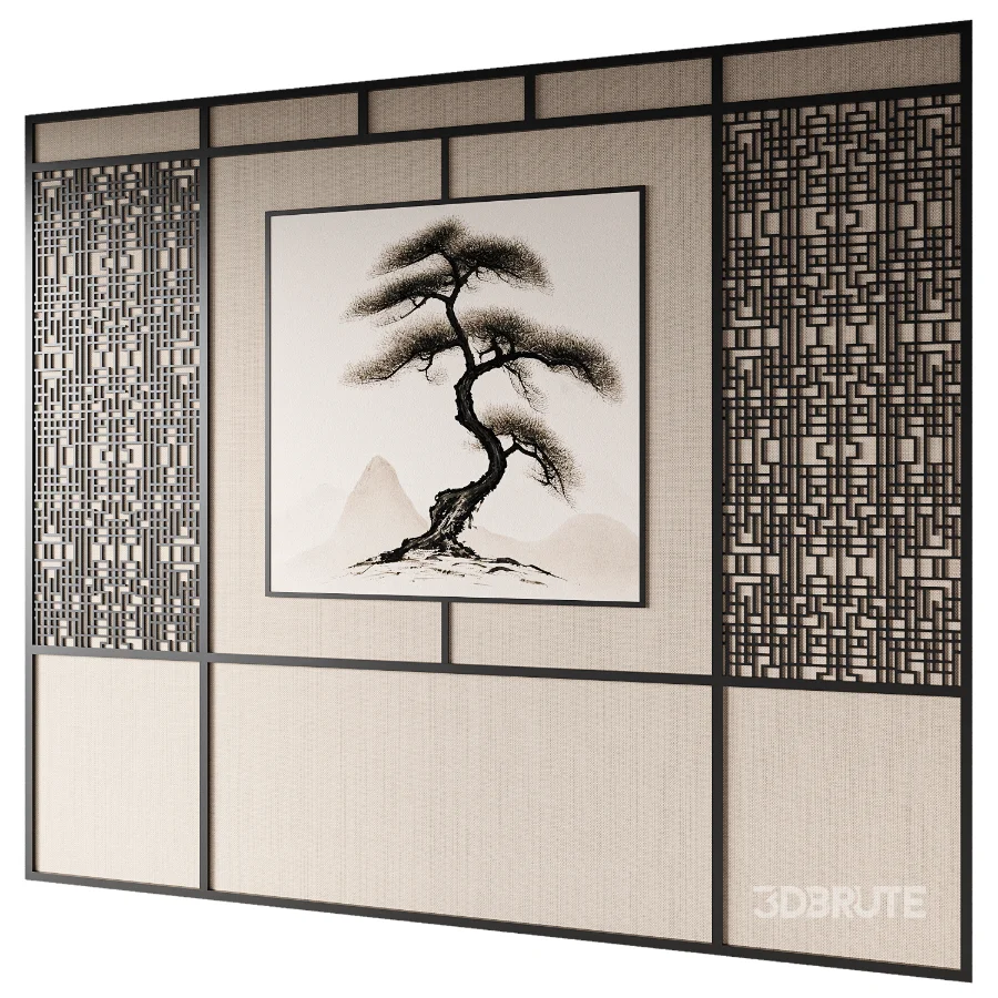 Japanese Zen Wall Panel Image 1