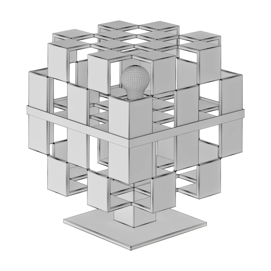 Luxury Cubic Glass Table Lamp Image 5