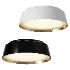 Langston Medium Flush Mount 14 Matte White with Brushed Brass - Thumbnail 1