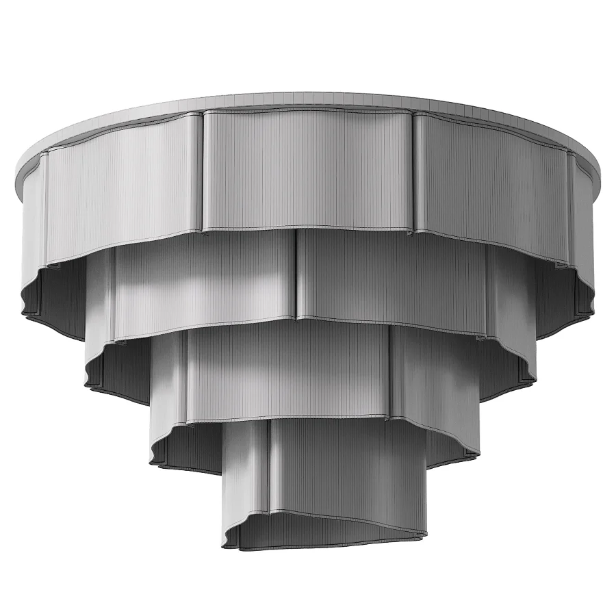 Modern Flush Mounted Chandelier Image 3
