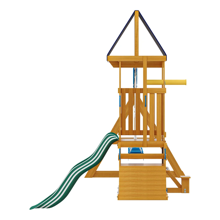 ROBUD Wooden Swing Set with Slide and 2 Swing Image 5